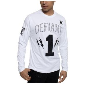 NWT Sean John Men's Long-Sleeve Defiant 1 Graphic T-Shirt White Size Extra Large